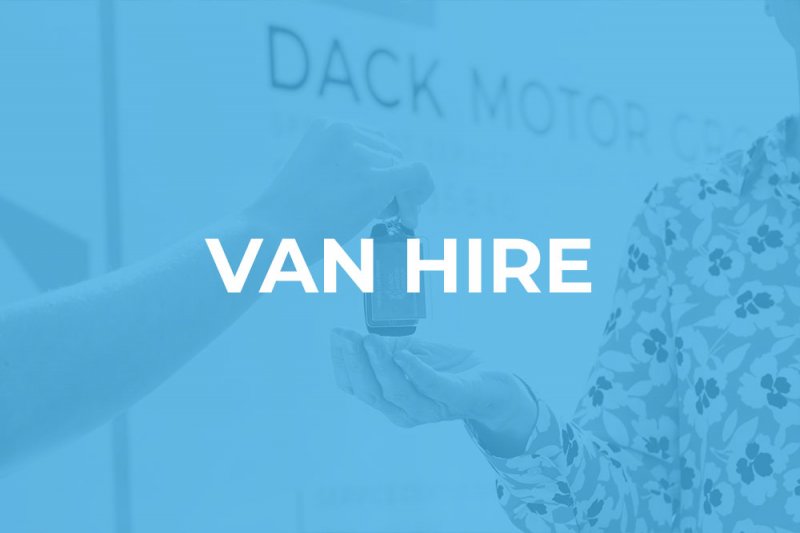 Dack Van Hire - Key Handover Image with Blue Overlay
