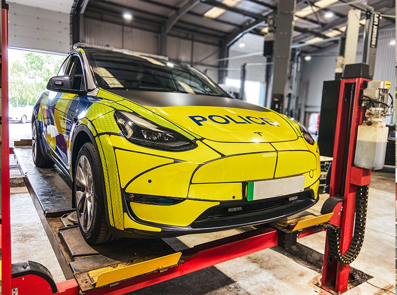 Demo Police Tesla in for an MOT at Dack Lincoln