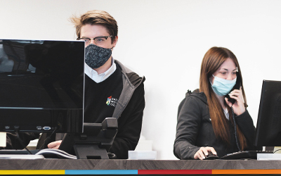 Dack hire team sat at the desk