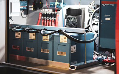 Battery run generator inside a food and drinks van