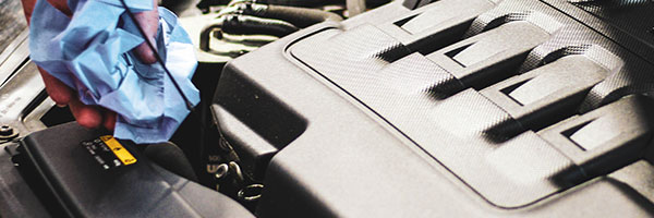 Checking oil level in an engine